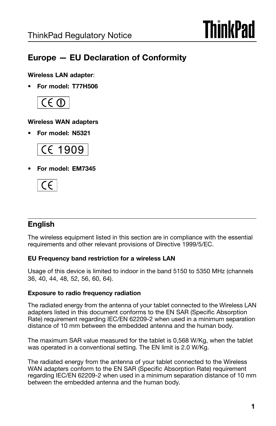 Lenovo ThinkPad 10 User Manual | 22 pages