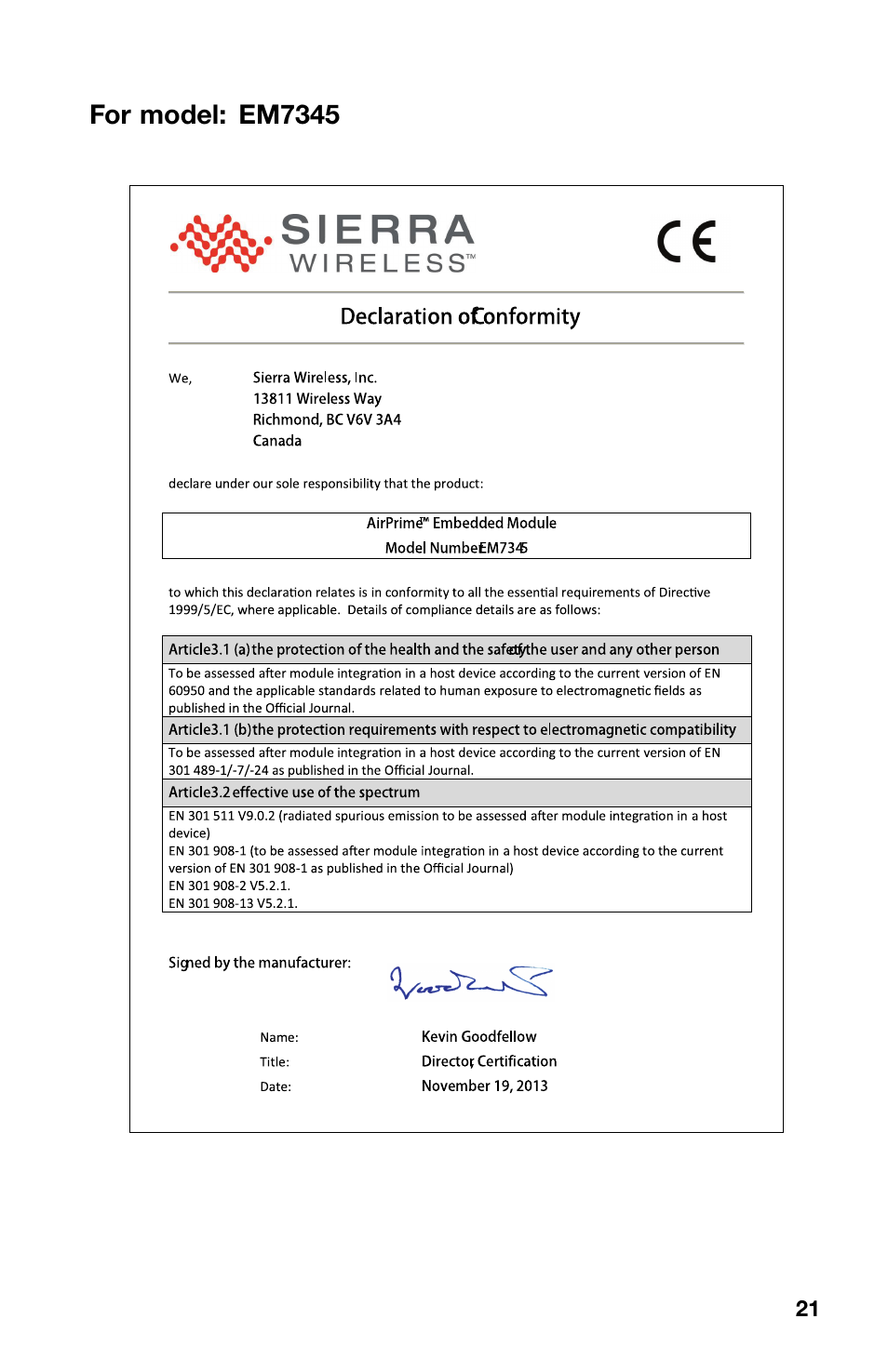 For model: em7345 | Lenovo ThinkPad 10 User Manual | Page 21 / 22