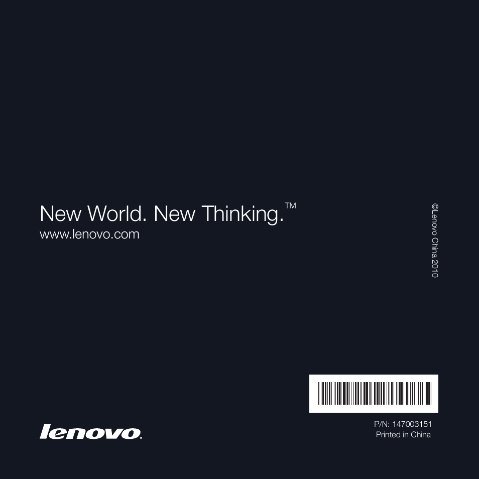 New world. new thinking | Lenovo E46 Notebook User Manual | Page 38 / 38