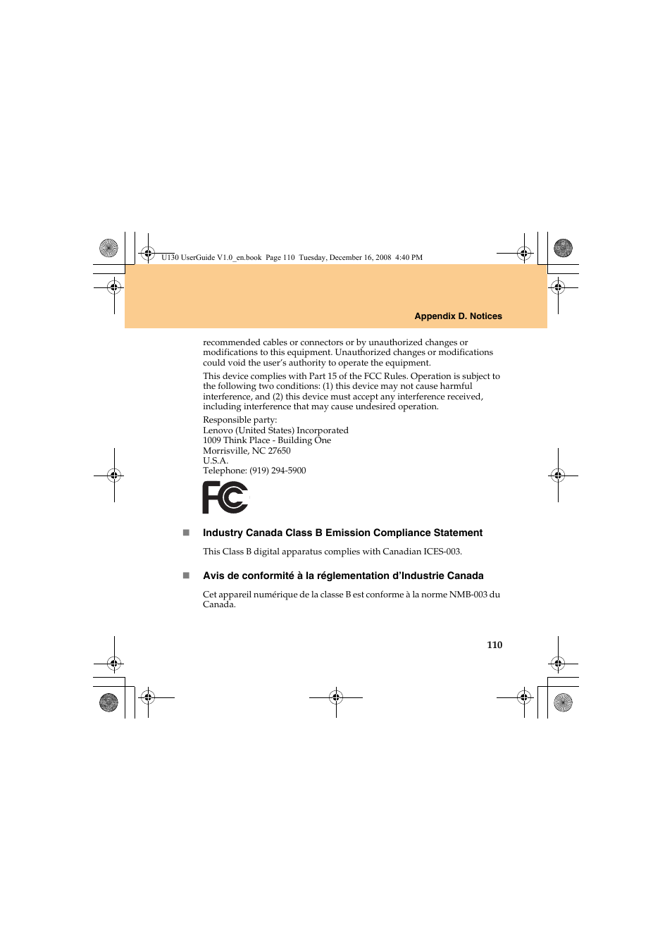 Lenovo IdeaPad U130 User Manual | Page 119 / 136