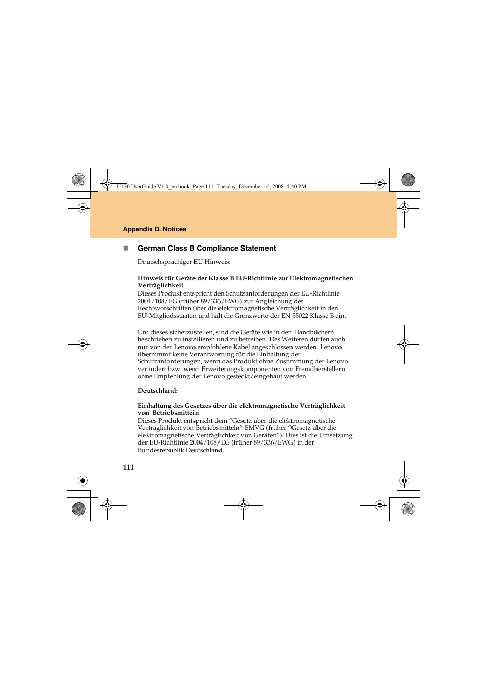 Lenovo IdeaPad U130 User Manual | Page 120 / 136