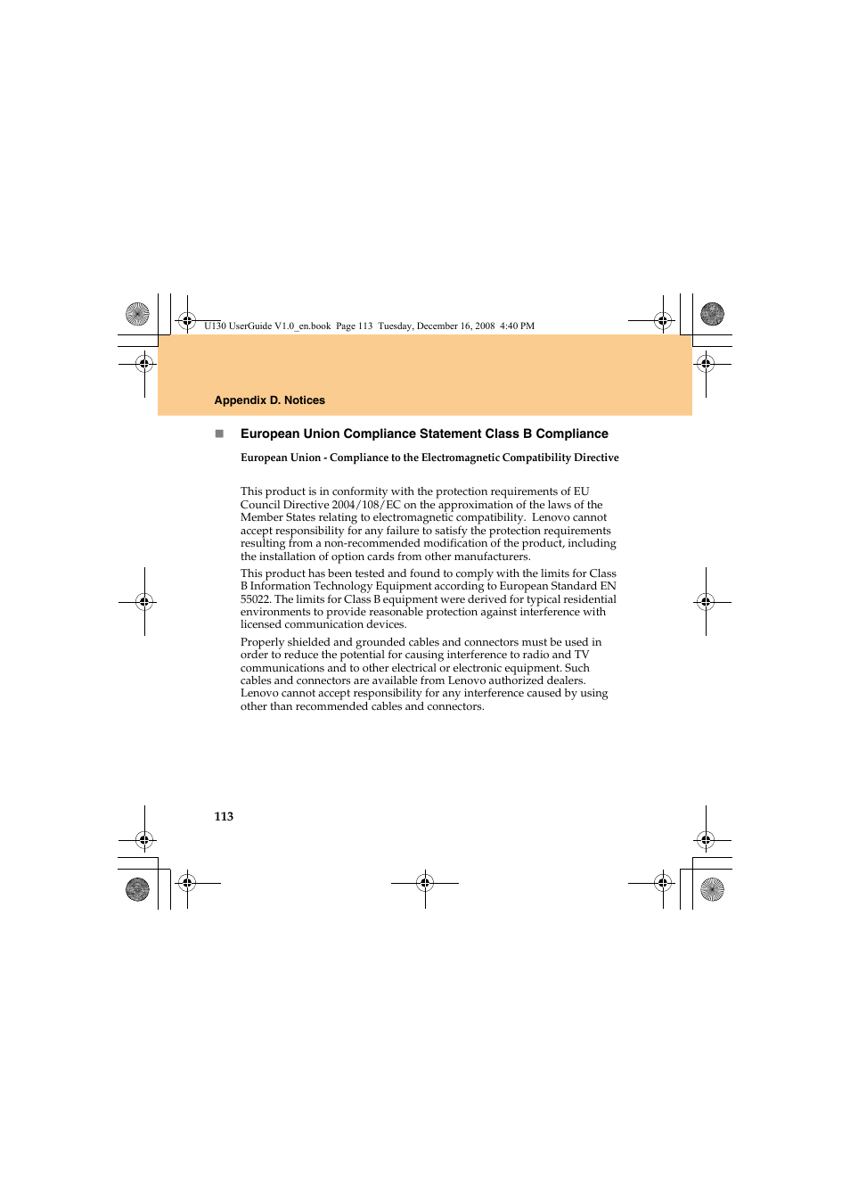 Lenovo IdeaPad U130 User Manual | Page 122 / 136