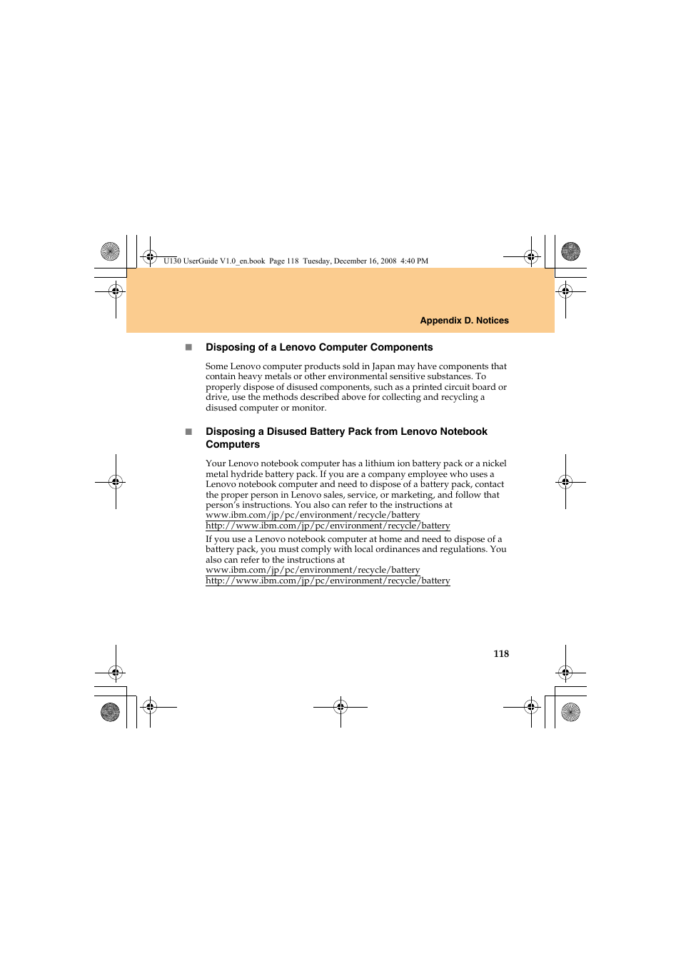 Lenovo IdeaPad U130 User Manual | Page 127 / 136