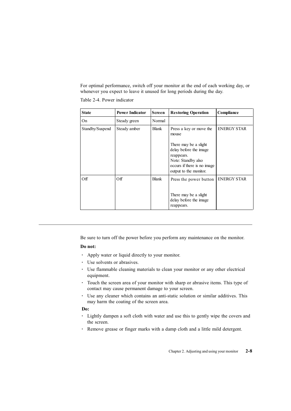 Caring for your monitor | Lenovo ThinkVision LT2452p Wide 24in LCD Monitor User Manual | Page 23 / 42