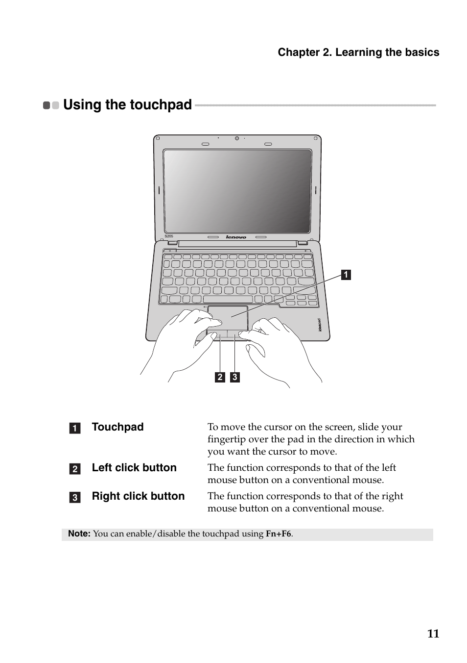Using the touchpad | Lenovo IdeaPad S205 User Manual | Page 15 / 46