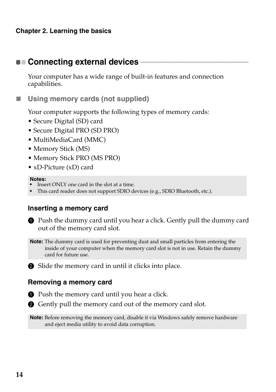 Connecting external devices | Lenovo IdeaPad S205 User Manual | Page 18 / 46