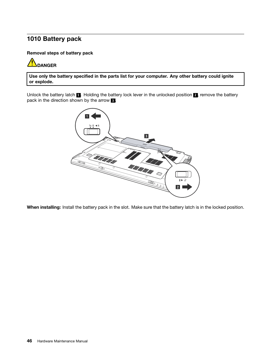 1010 battery pack | Lenovo V570 Notebook User Manual | Page 52 / 96