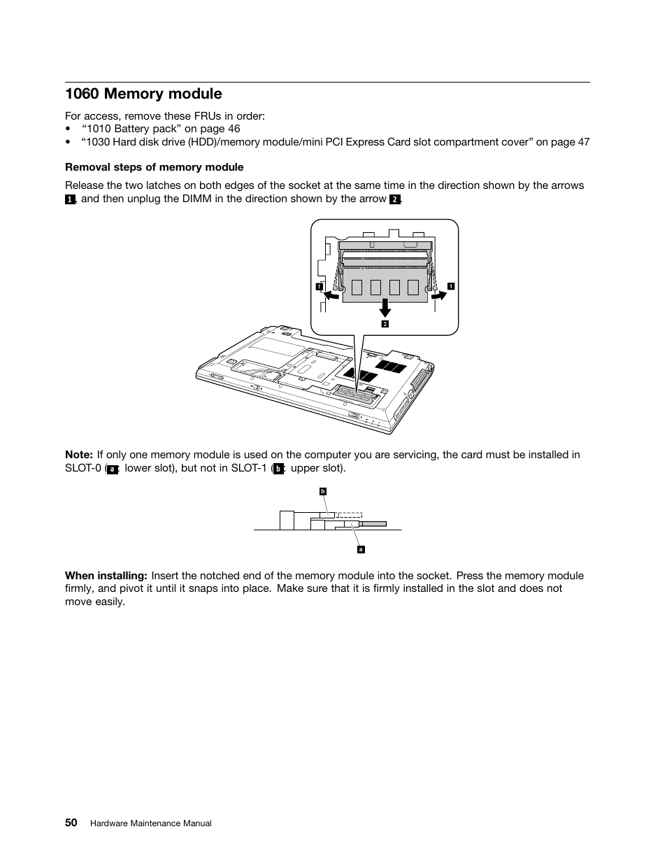 1060 memory module | Lenovo V570 Notebook User Manual | Page 56 / 96