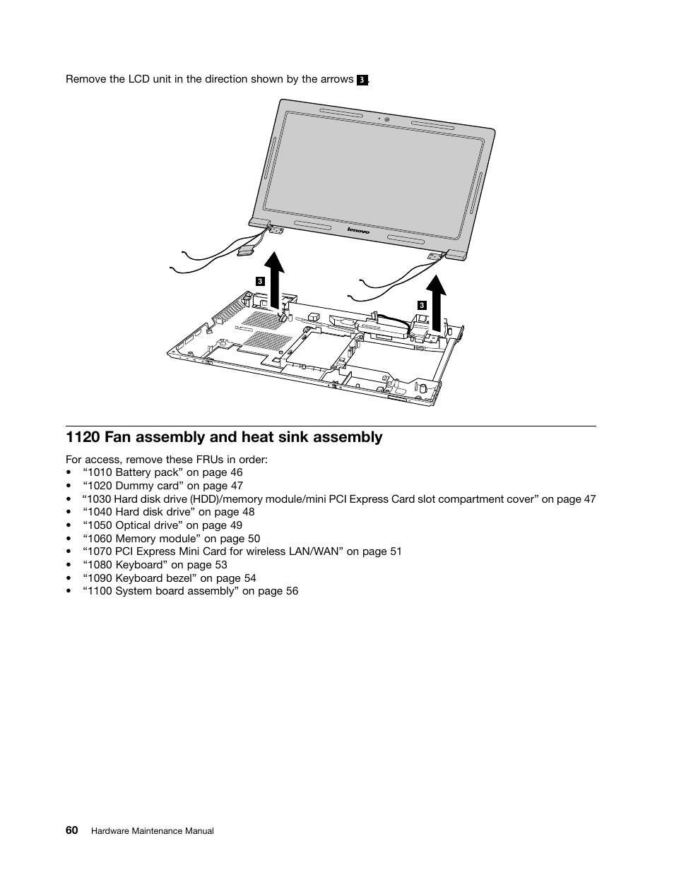 1120 fan assembly and heat sink assembly | Lenovo V570 Notebook User Manual | Page 66 / 96