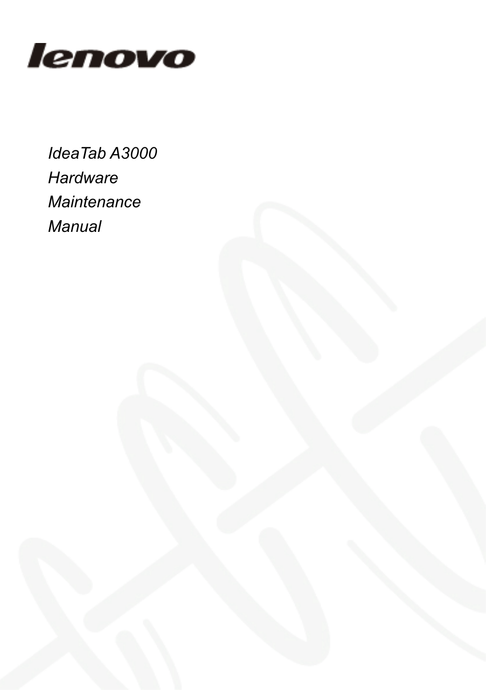 Lenovo A3000 Tablet User Manual | 46 pages