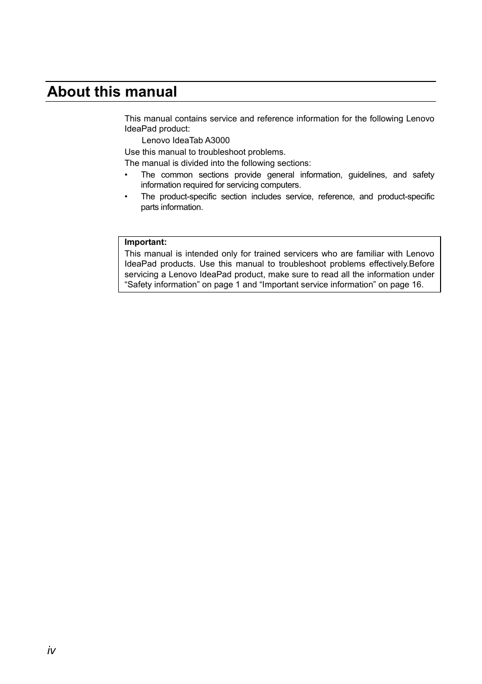 About this manual | Lenovo A3000 Tablet User Manual | Page 4 / 46