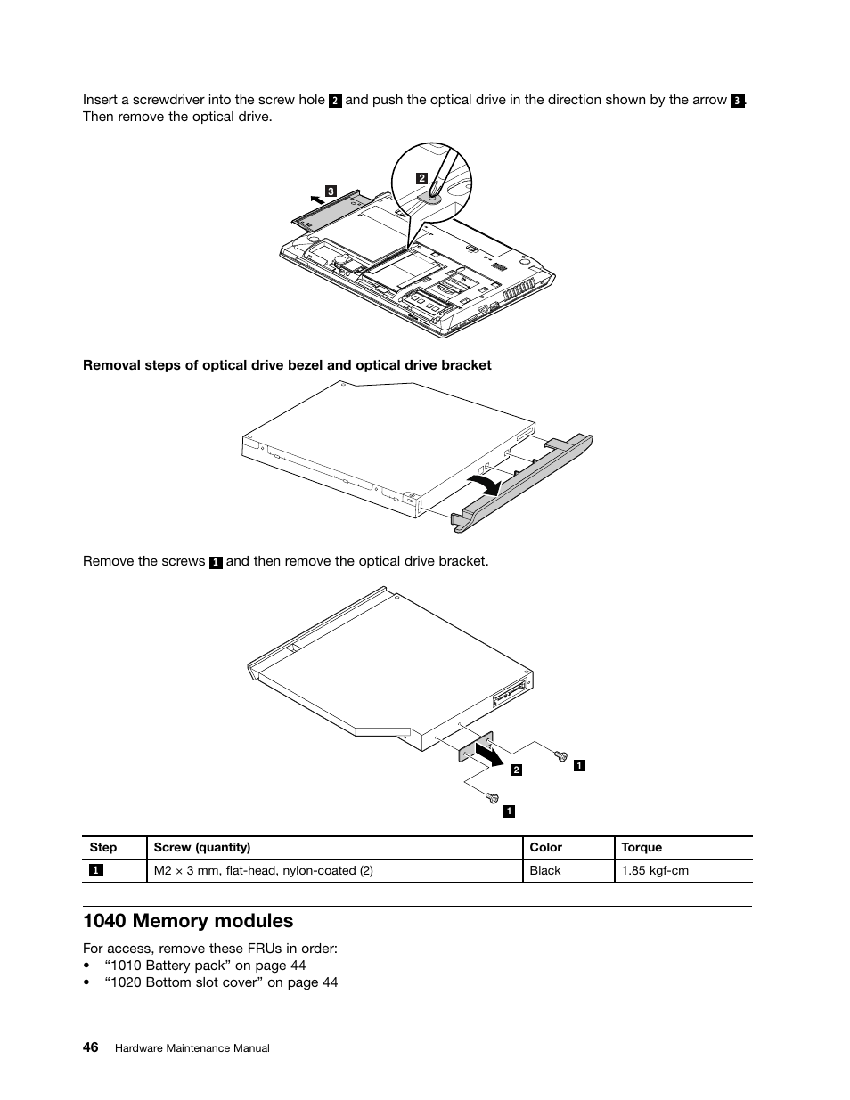 1040 memory modules | Lenovo B480 Notebook User Manual | Page 52 / 102