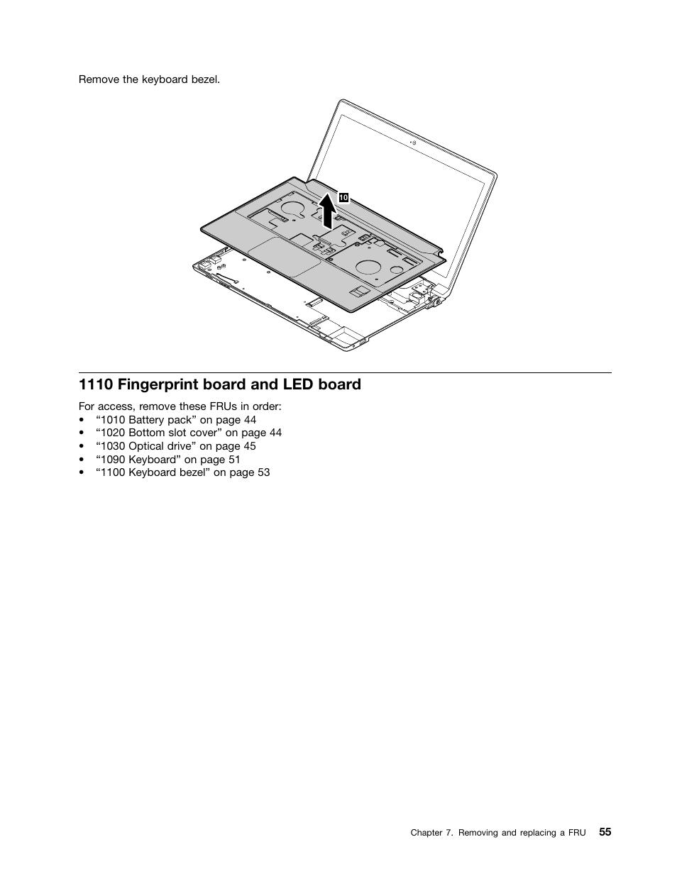 1110 fingerprint board and led board | Lenovo B480 Notebook User Manual | Page 61 / 102