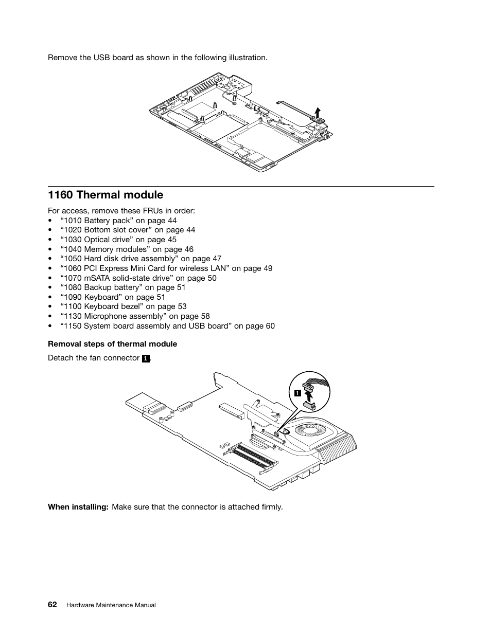 1160 thermal module | Lenovo B480 Notebook User Manual | Page 68 / 102