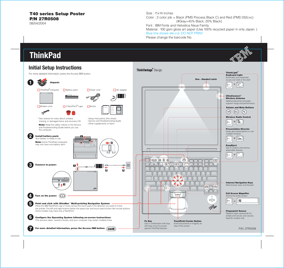 Lenovo ThinkPad T43p User Manual | 2 pages