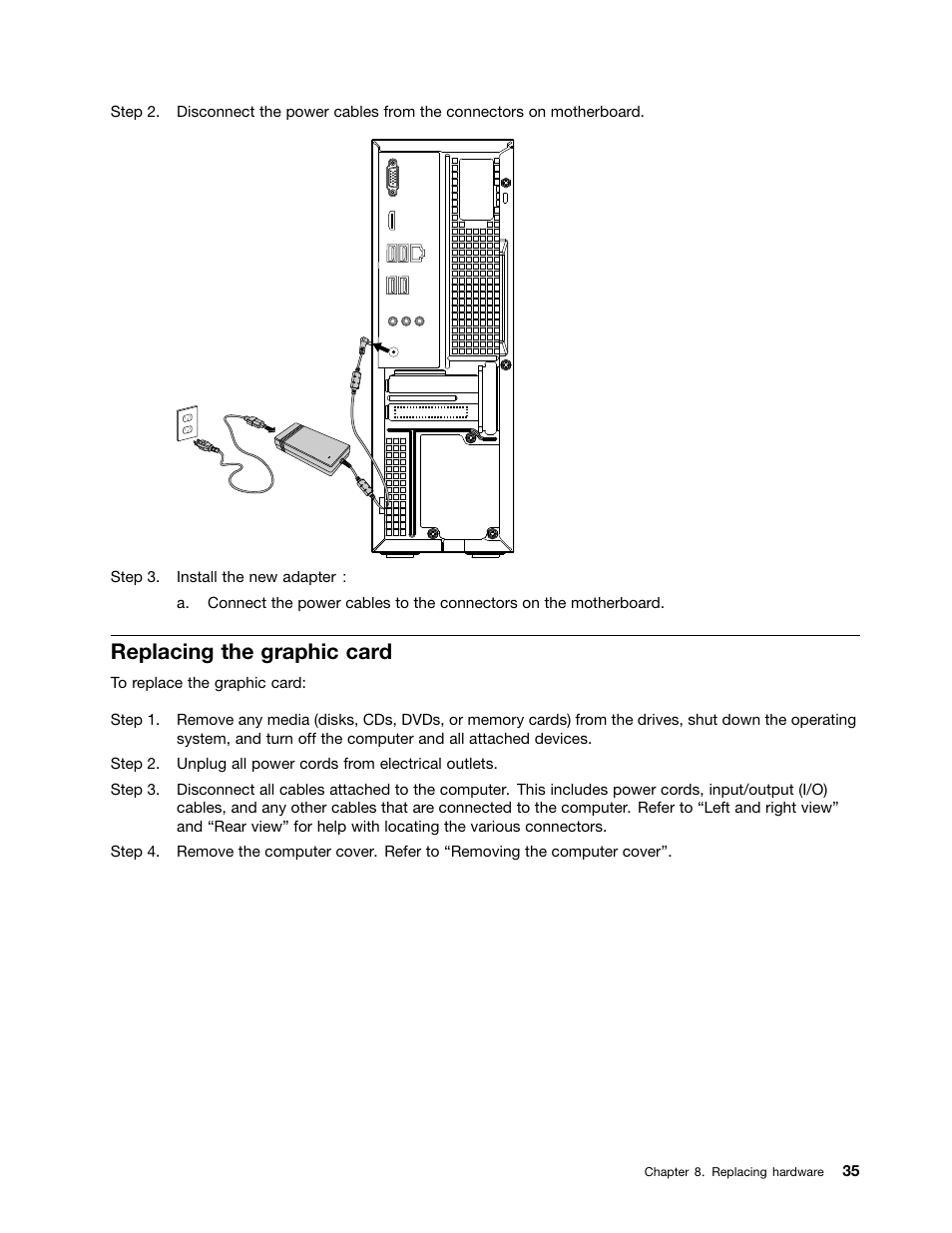 Replacing the graphic card | Lenovo H535s Desktop User Manual | Page 41 / 49