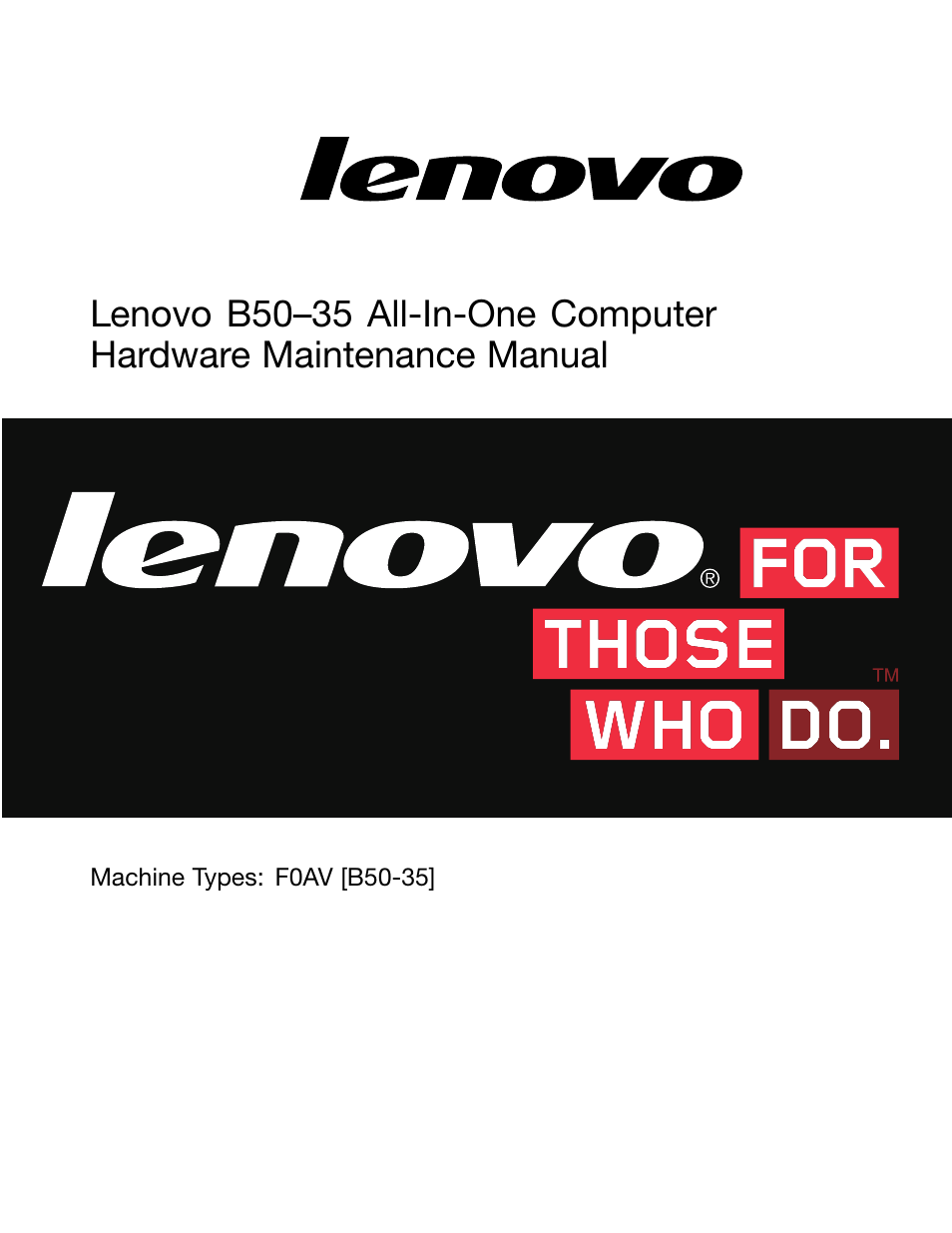 Lenovo B50-35 All in One User Manual | 63 pages