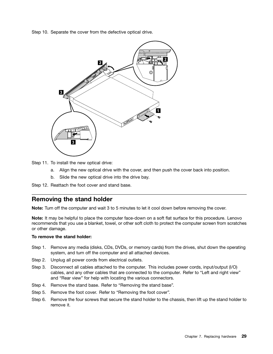 Removing the stand holder | Lenovo B50-35 All in One User Manual | Page 35 / 63