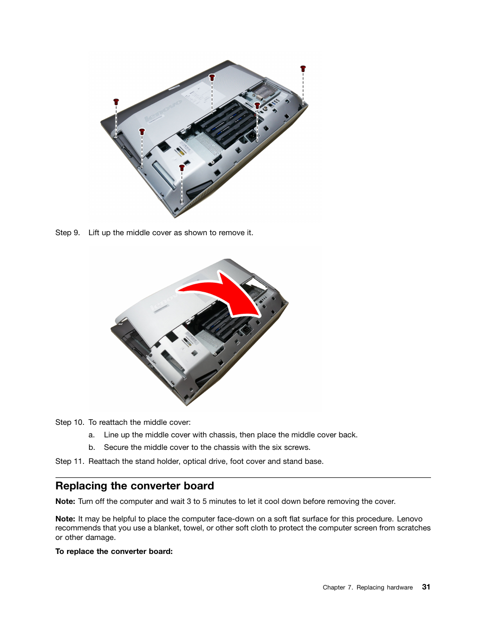 Replacing the converter board | Lenovo B50-35 All in One User Manual | Page 37 / 63