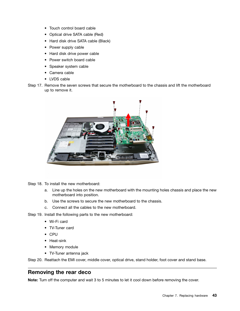 Removing the rear deco | Lenovo B50-35 All in One User Manual | Page 49 / 63