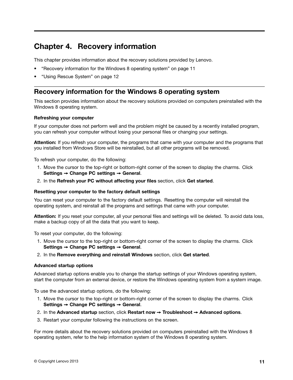 Chapter 4. recovery information | Lenovo S310 All-in-One User Manual | Page 21 / 66