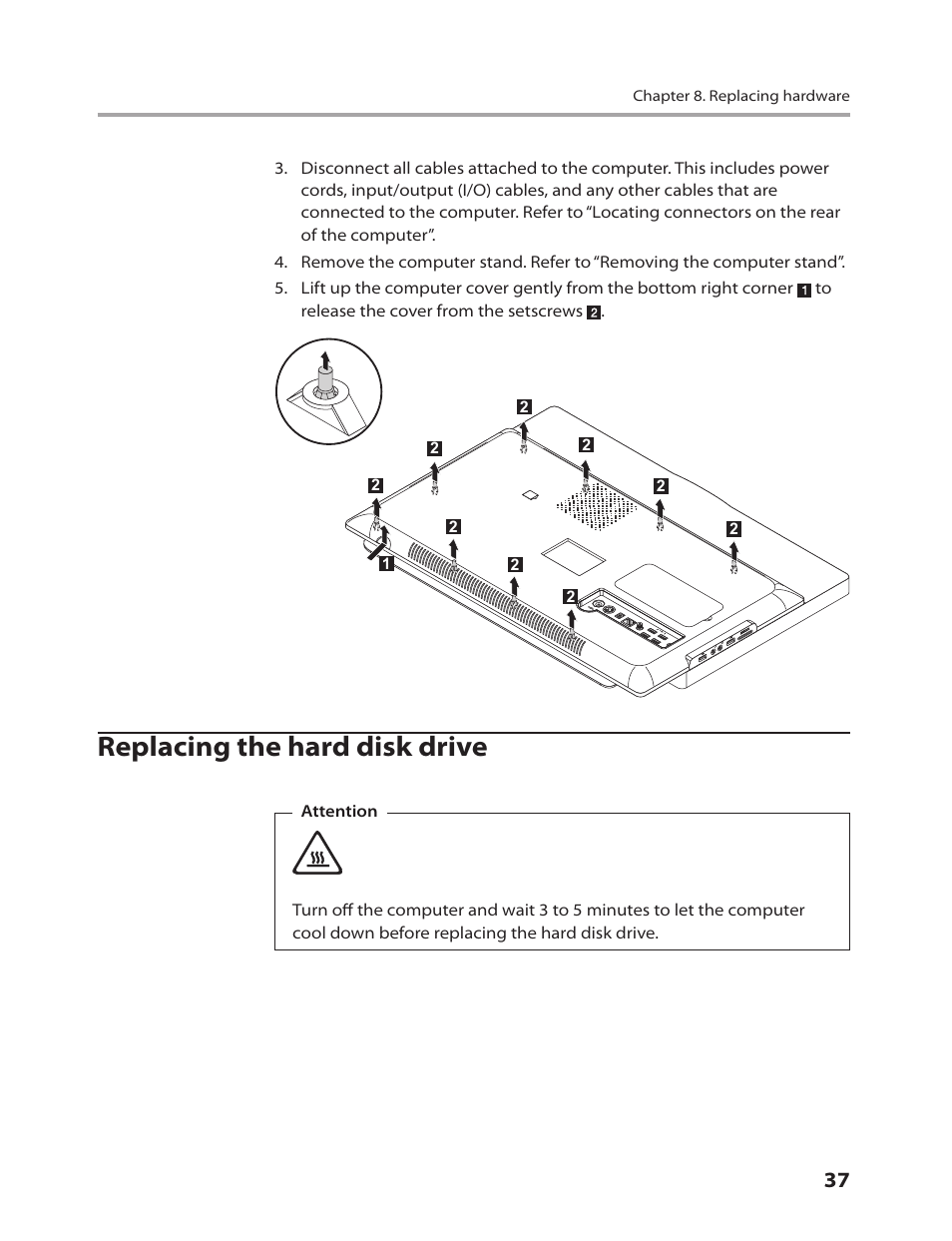 Replacing the hard disk drive | Lenovo IdeaCentre B310 User Manual | Page 39 / 64