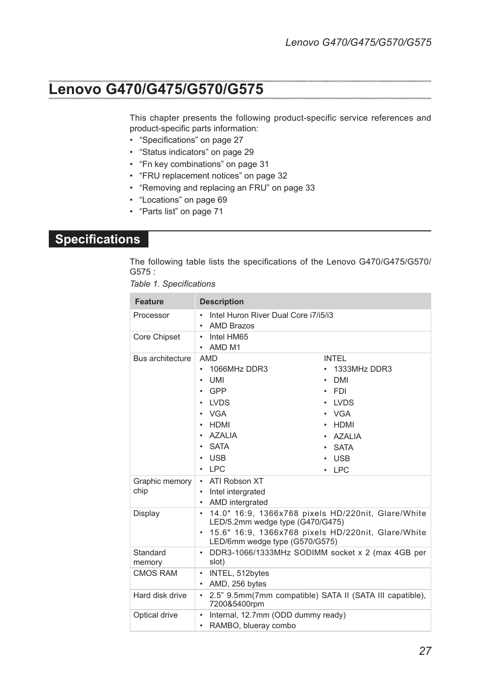 Lenovo g470/g475/g570/g575, Specifications, If the problem continues, go to | Lenovo G475 Notebook User Manual | Page 31 / 94