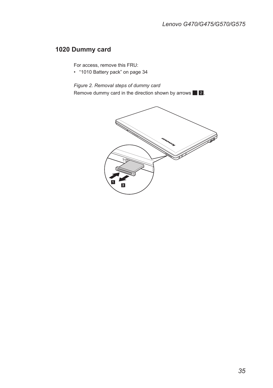 1020 dummy cards, 1020 dummy card | Lenovo G475 Notebook User Manual | Page 39 / 94