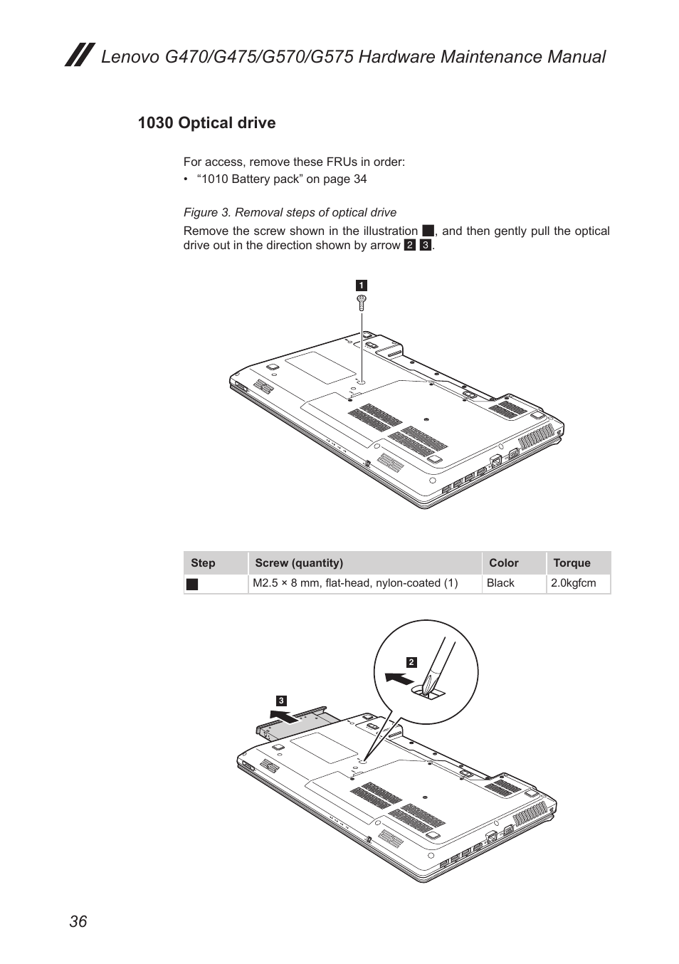 1030 optical drive | Lenovo G475 Notebook User Manual | Page 40 / 94