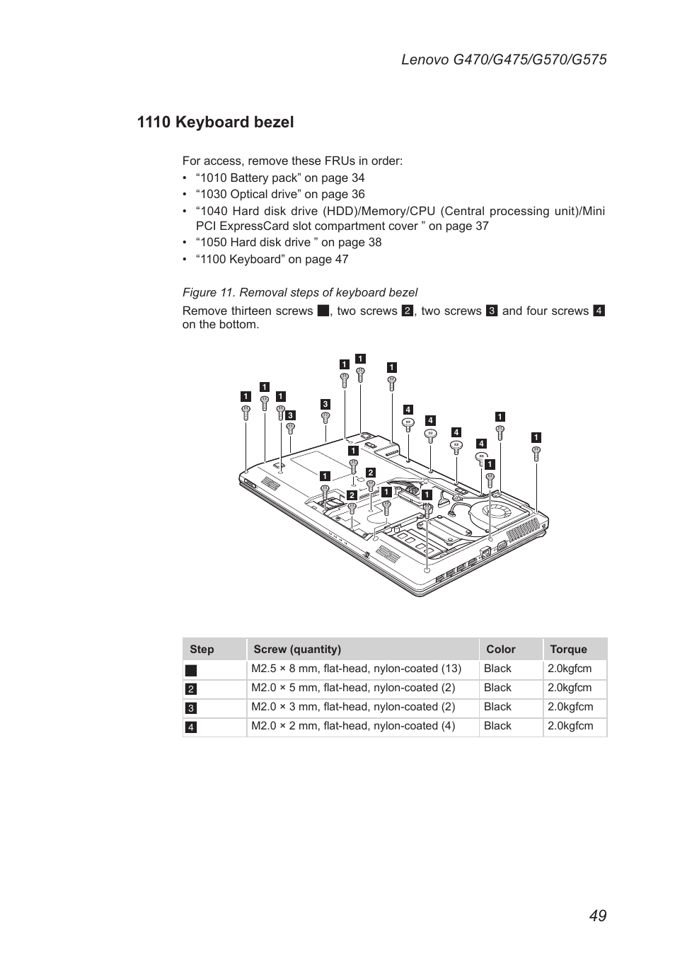 1110 keyboard bezel | Lenovo G475 Notebook User Manual | Page 53 / 94