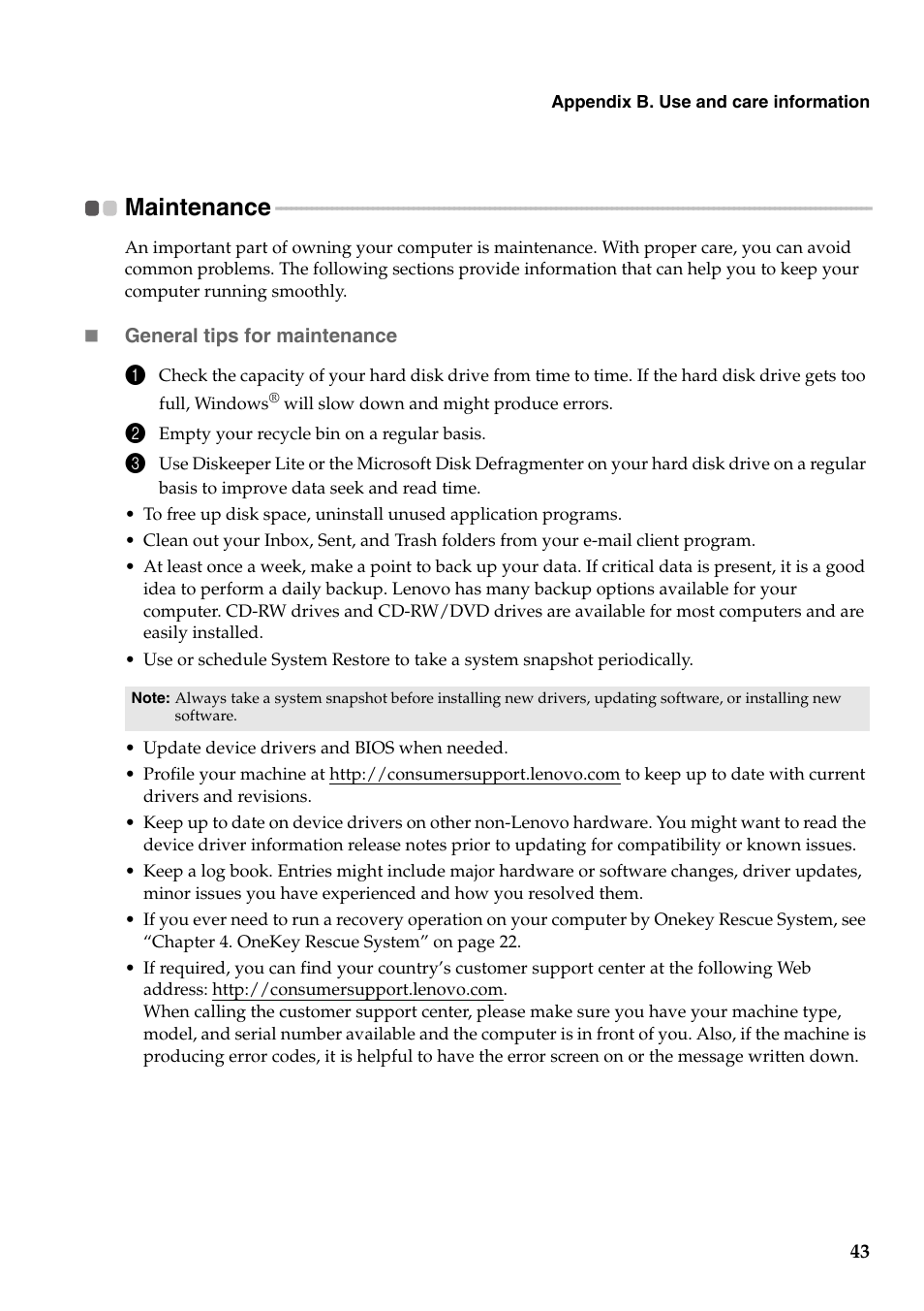 Maintenance | Lenovo G455 Notebook User Manual | Page 51 / 116