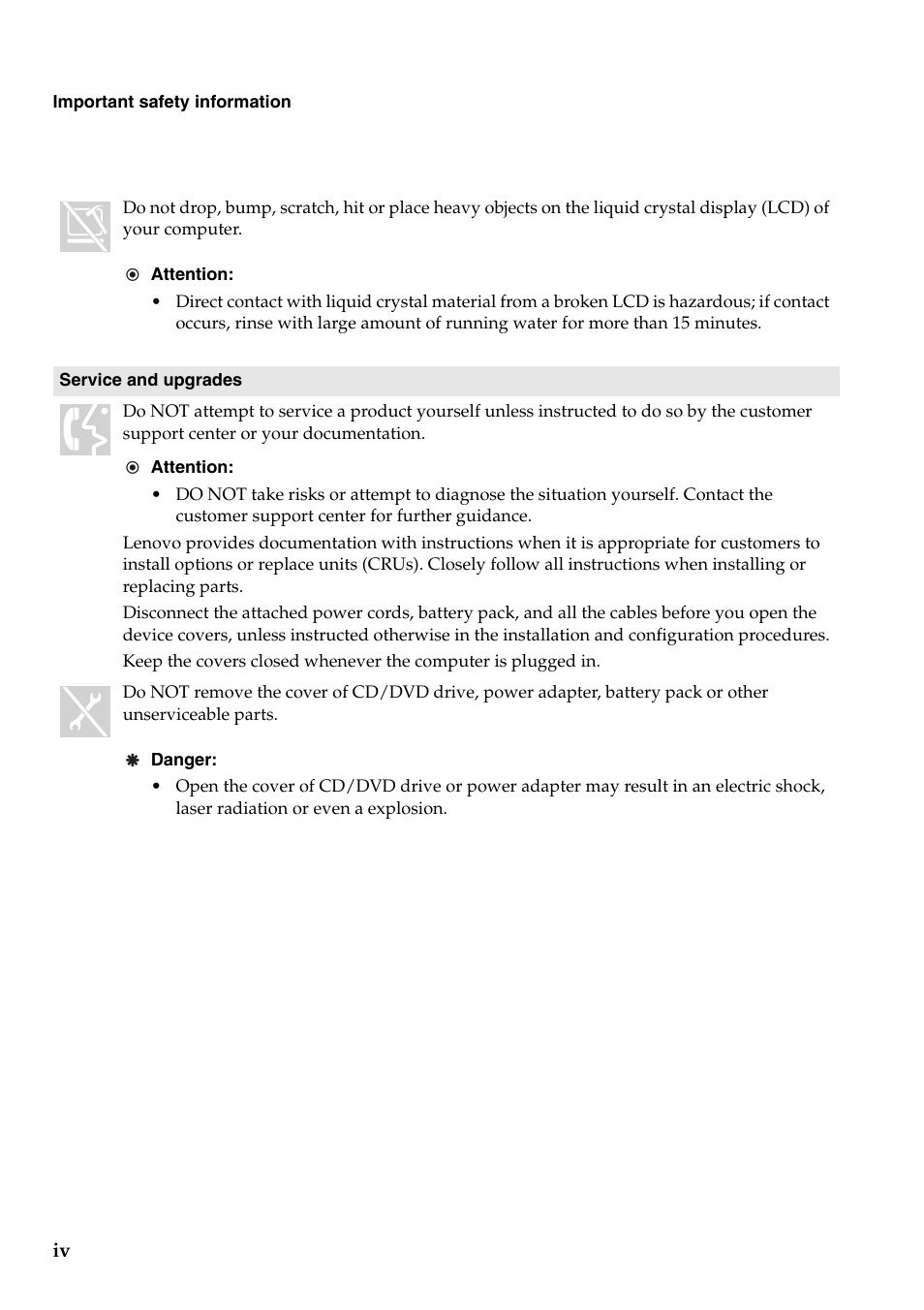 Lenovo G455 Notebook User Manual | Page 8 / 116