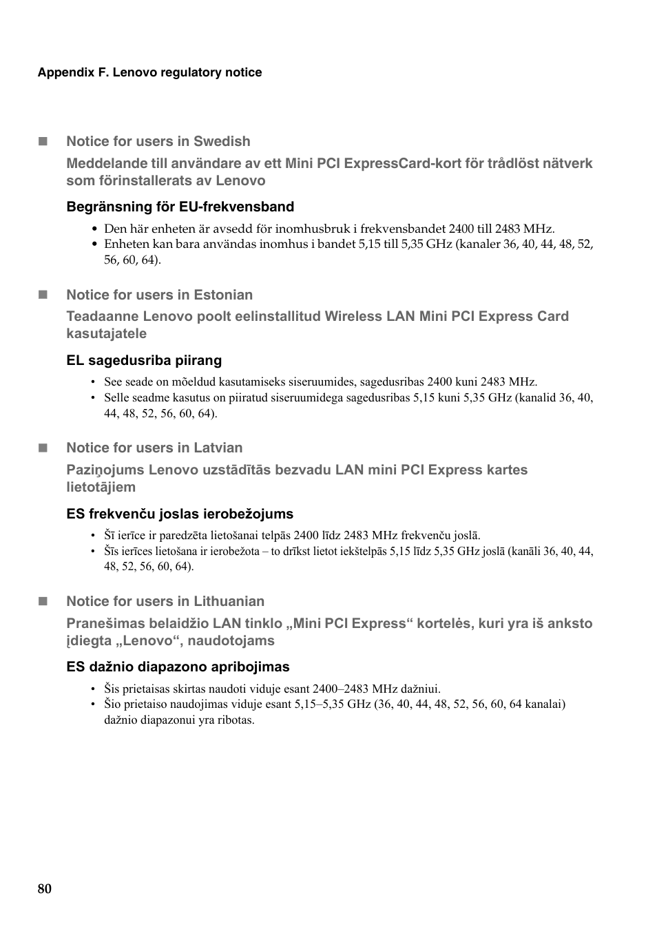 Lenovo G455 Notebook User Manual | Page 88 / 116