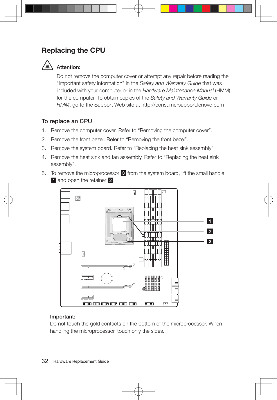 Replacing the cpu | Lenovo IdeaCentre K330B User Manual | Page 35 / 43