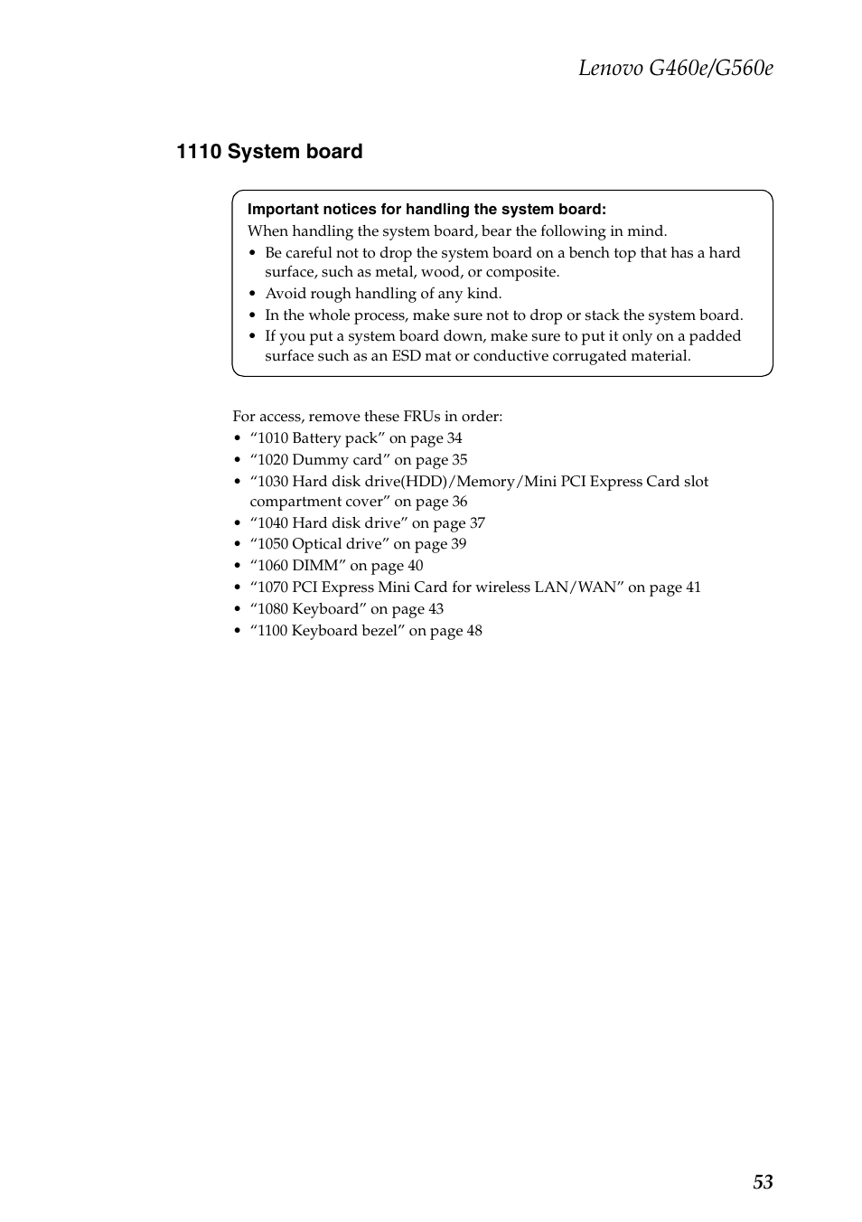 1110 system board | Lenovo G460e Notebook User Manual | Page 57 / 96