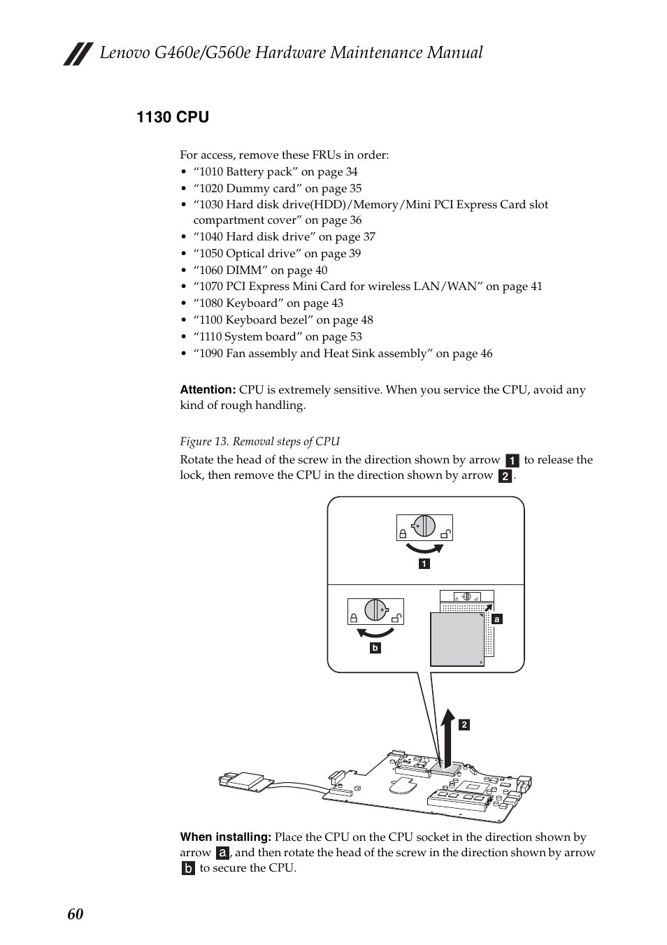 1130 cpu | Lenovo G460e Notebook User Manual | Page 64 / 96