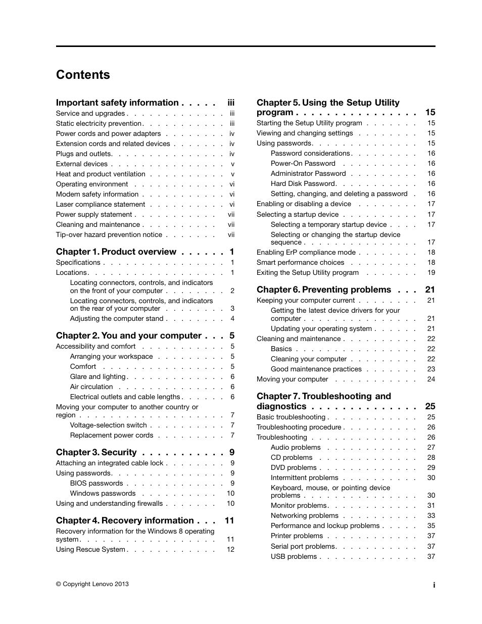 Lenovo S710 All-in-One User Manual | Page 3 / 66