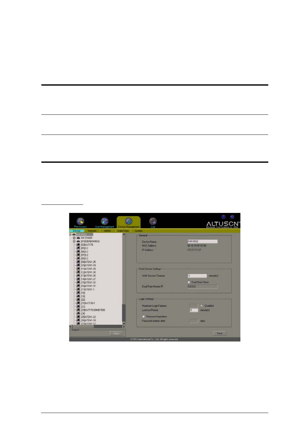 Device management, Chapter 6 | ATEN Altuscn Matrix KVM Switch KM0532 User Manual | Page 53 / 153