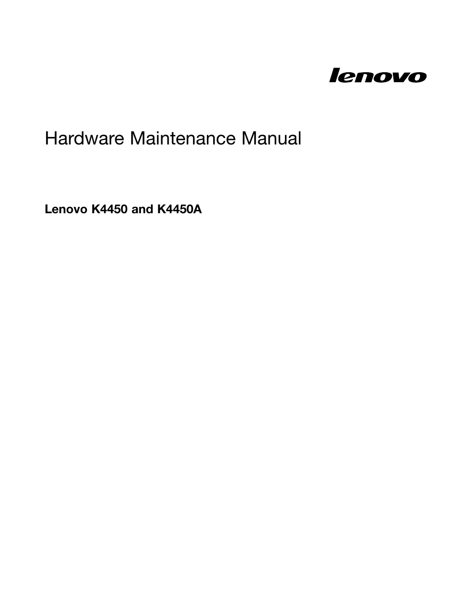 Lenovo K4450 Notebook User Manual | 88 pages