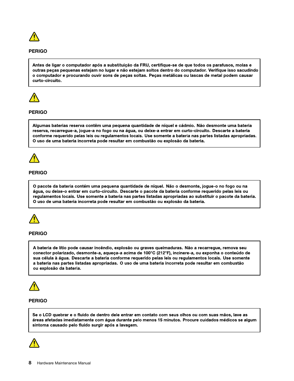 Brazilian portuguese | Lenovo K4450 Notebook User Manual | Page 14 / 88