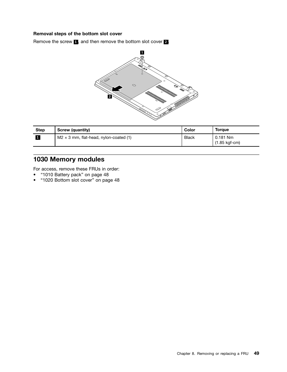 1030 memory modules | Lenovo K4450 Notebook User Manual | Page 55 / 88