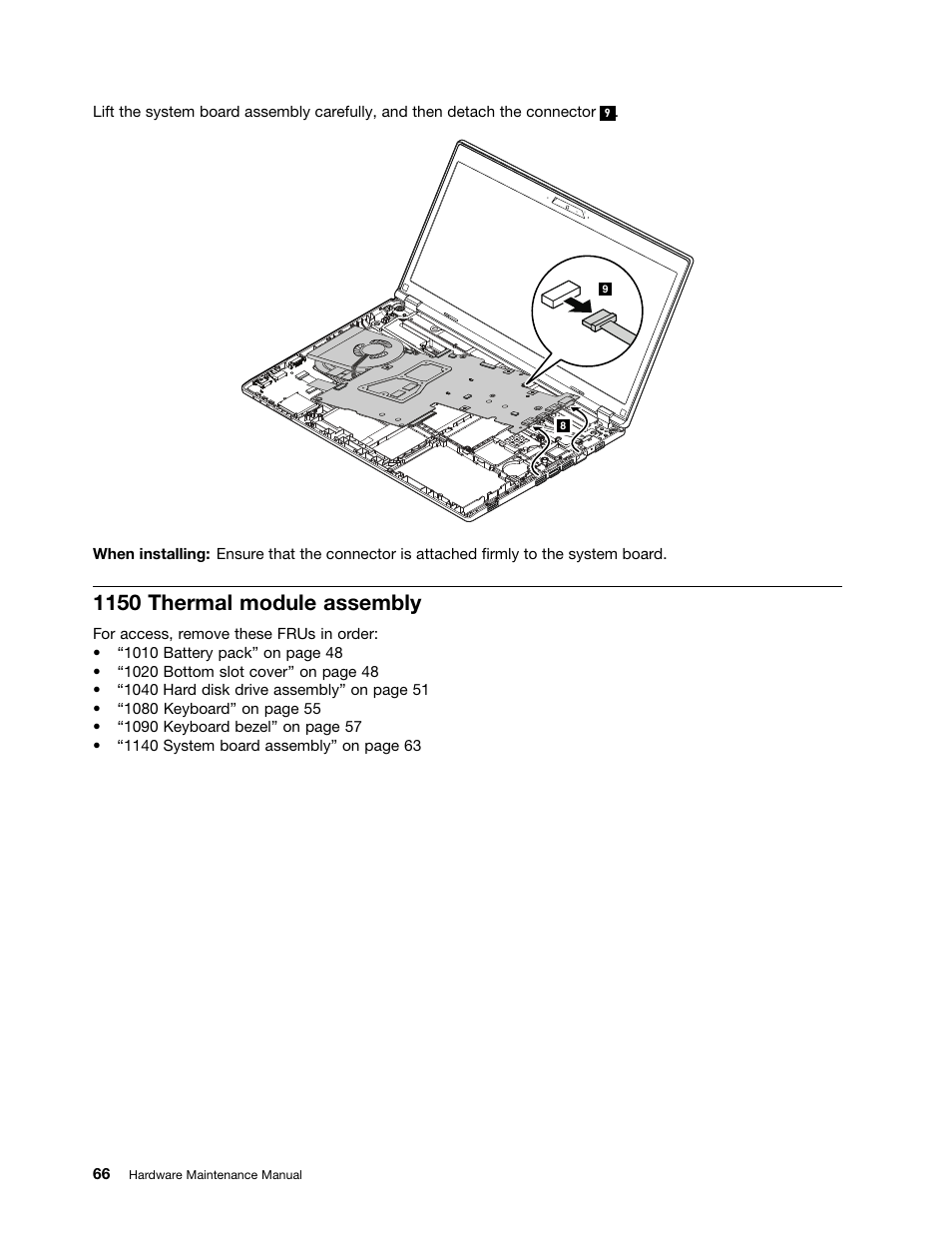 1150 thermal module assembly | Lenovo K4450 Notebook User Manual | Page 72 / 88