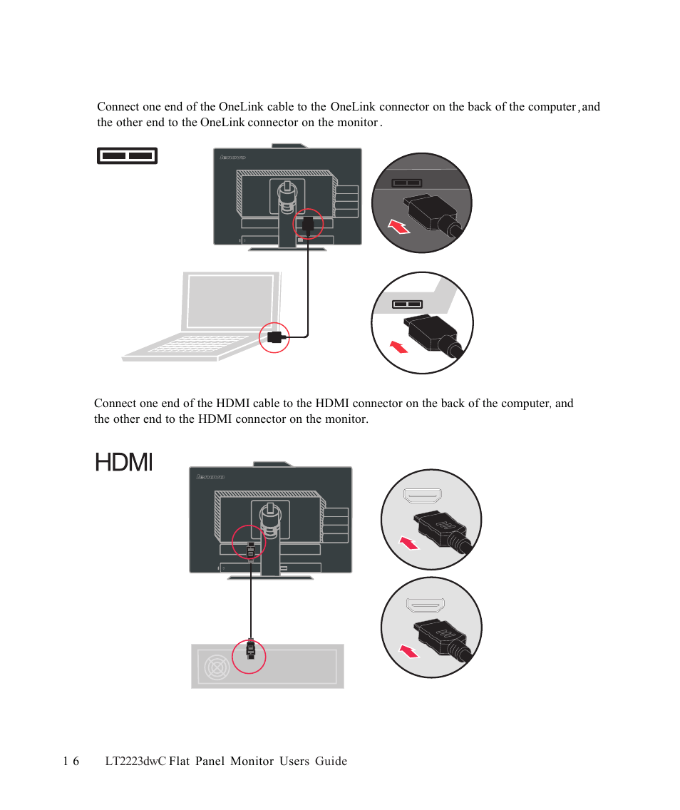 Lenovo ThinkVision LT2223d 21.5-inch FHD WLED Backlit LCD OneLink Docking Monitor User Manual | Page 10 / 44