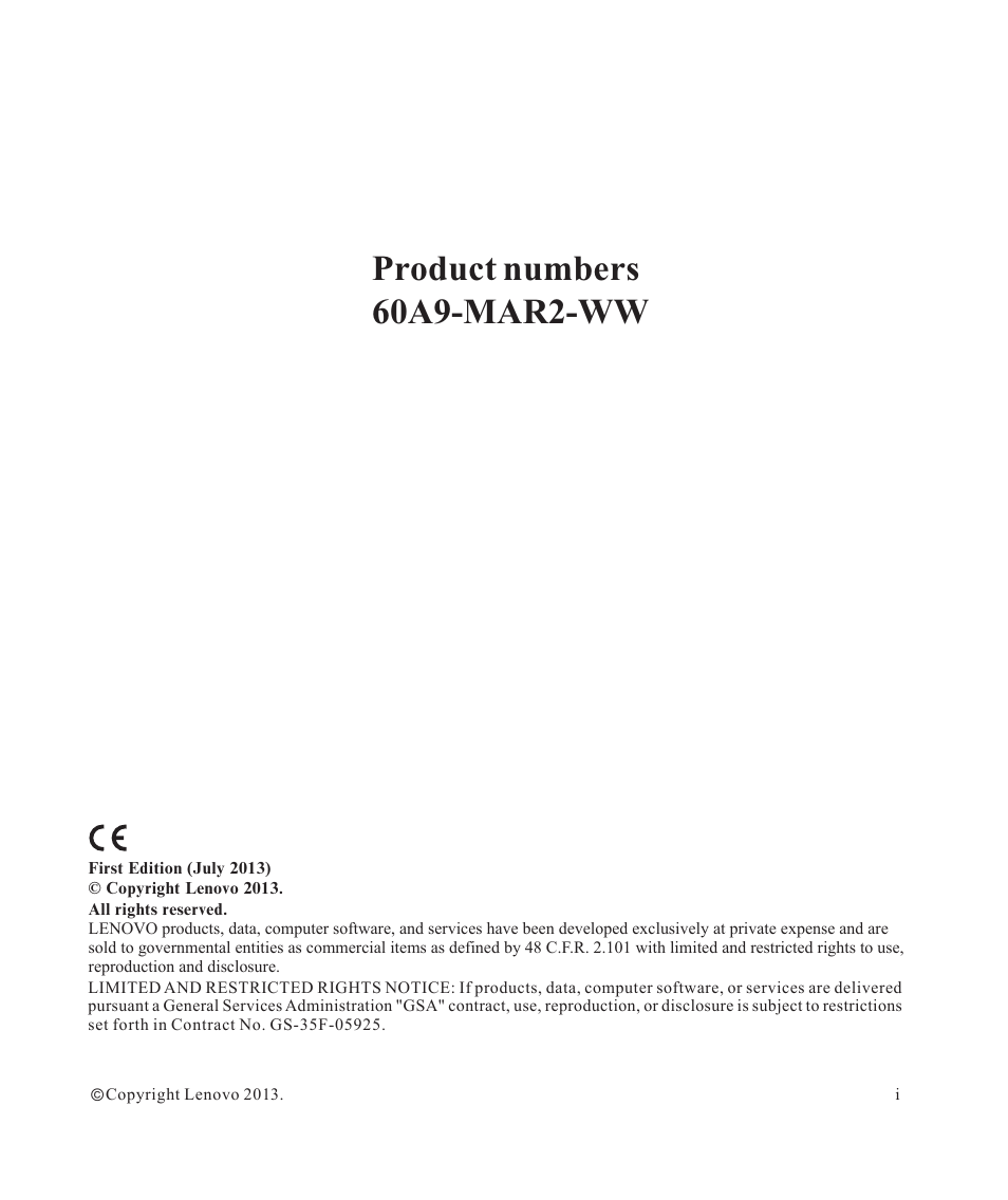 Product numbers 60a9-mar2-ww | Lenovo ThinkVision LT2223d 21.5-inch FHD WLED Backlit LCD OneLink Docking Monitor User Manual | Page 2 / 44