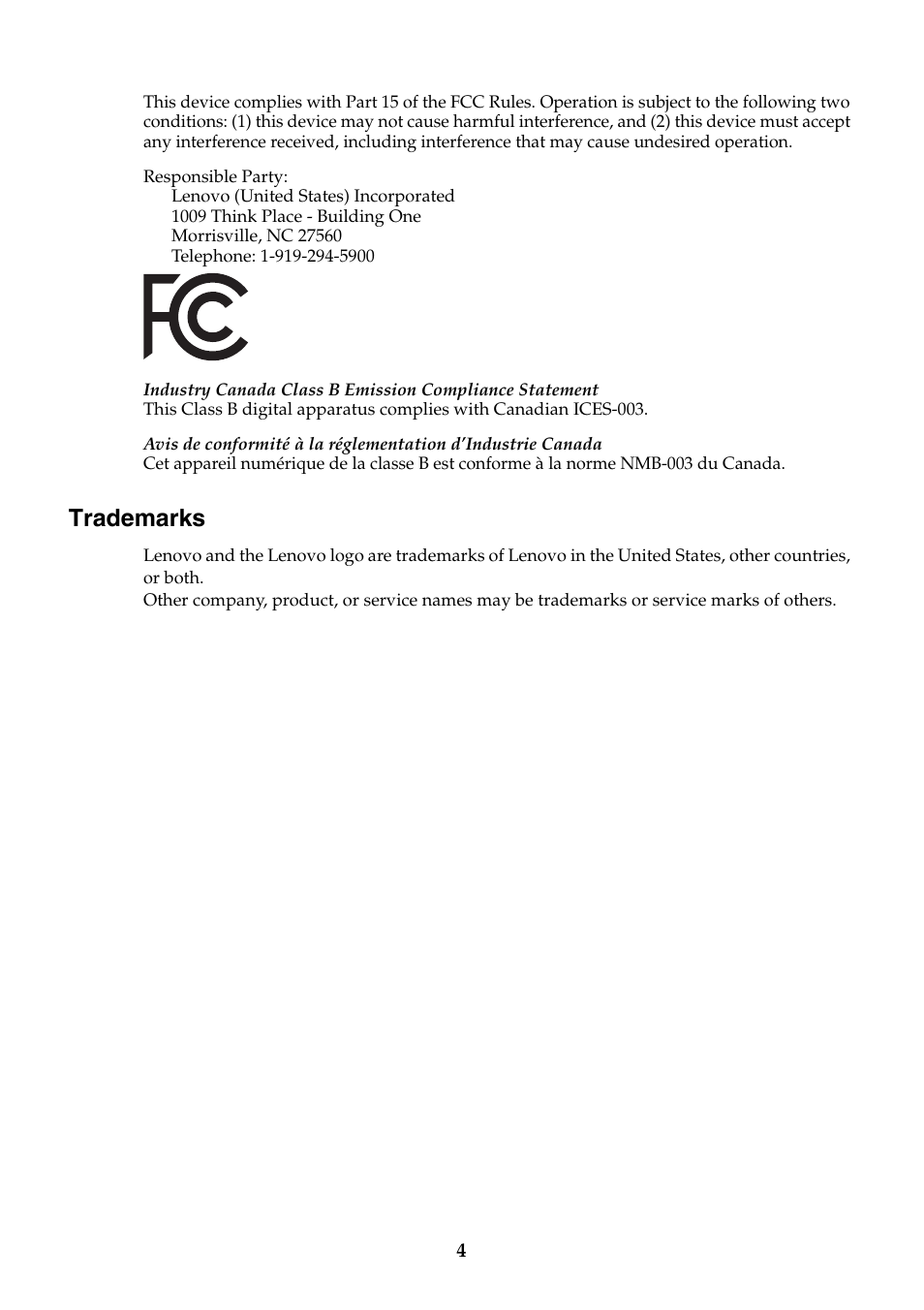 Trademarks | Lenovo Yoga 2 Pro Lenovo User Manual | Page 4 / 4