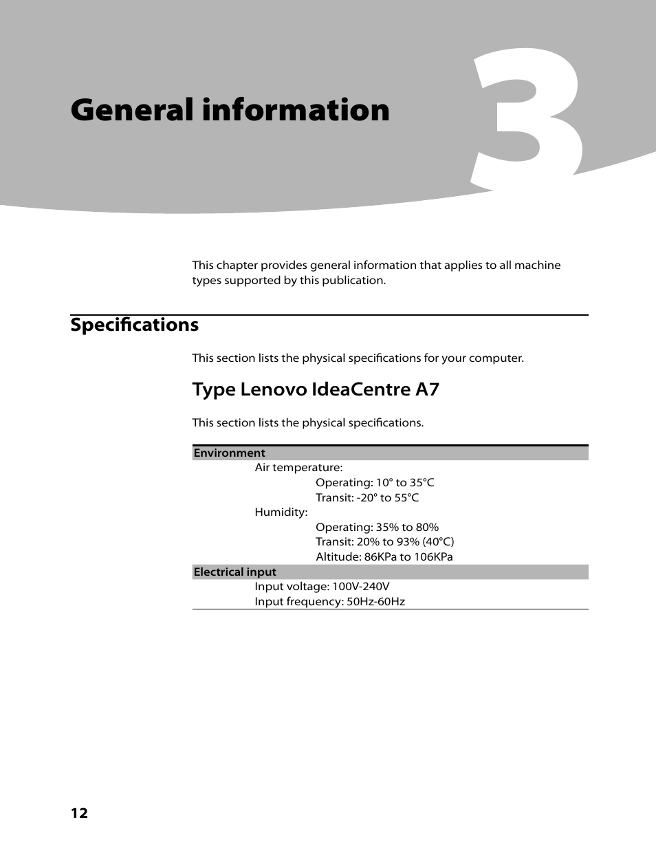 General information | Lenovo IdeaCentre A700 User Manual | Page 14 / 59
