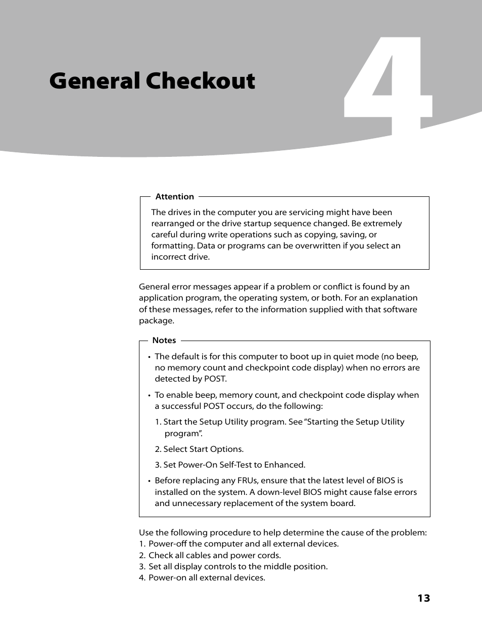 General checkout | Lenovo IdeaCentre A700 User Manual | Page 15 / 59