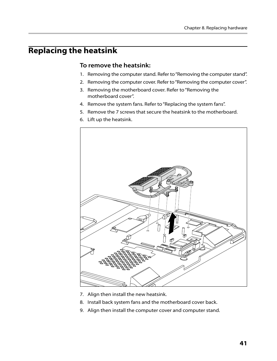 Replacing the heatsink | Lenovo IdeaCentre A700 User Manual | Page 43 / 59