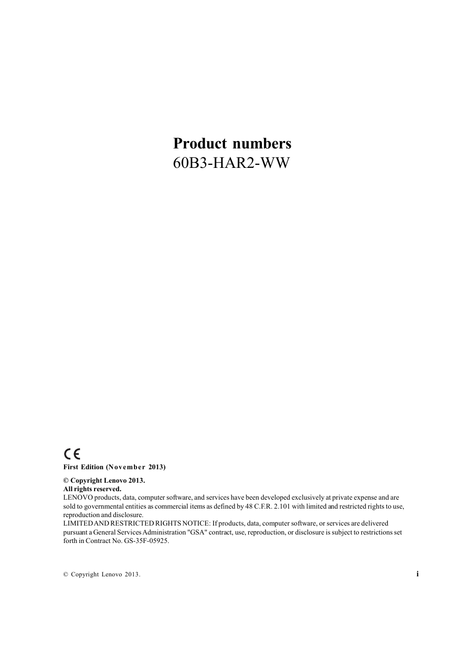 Product numbers 60b3-har2-ww | Lenovo ThinkVision LT1713p 17-inch Square LCD Monitor User Manual | Page 2 / 38