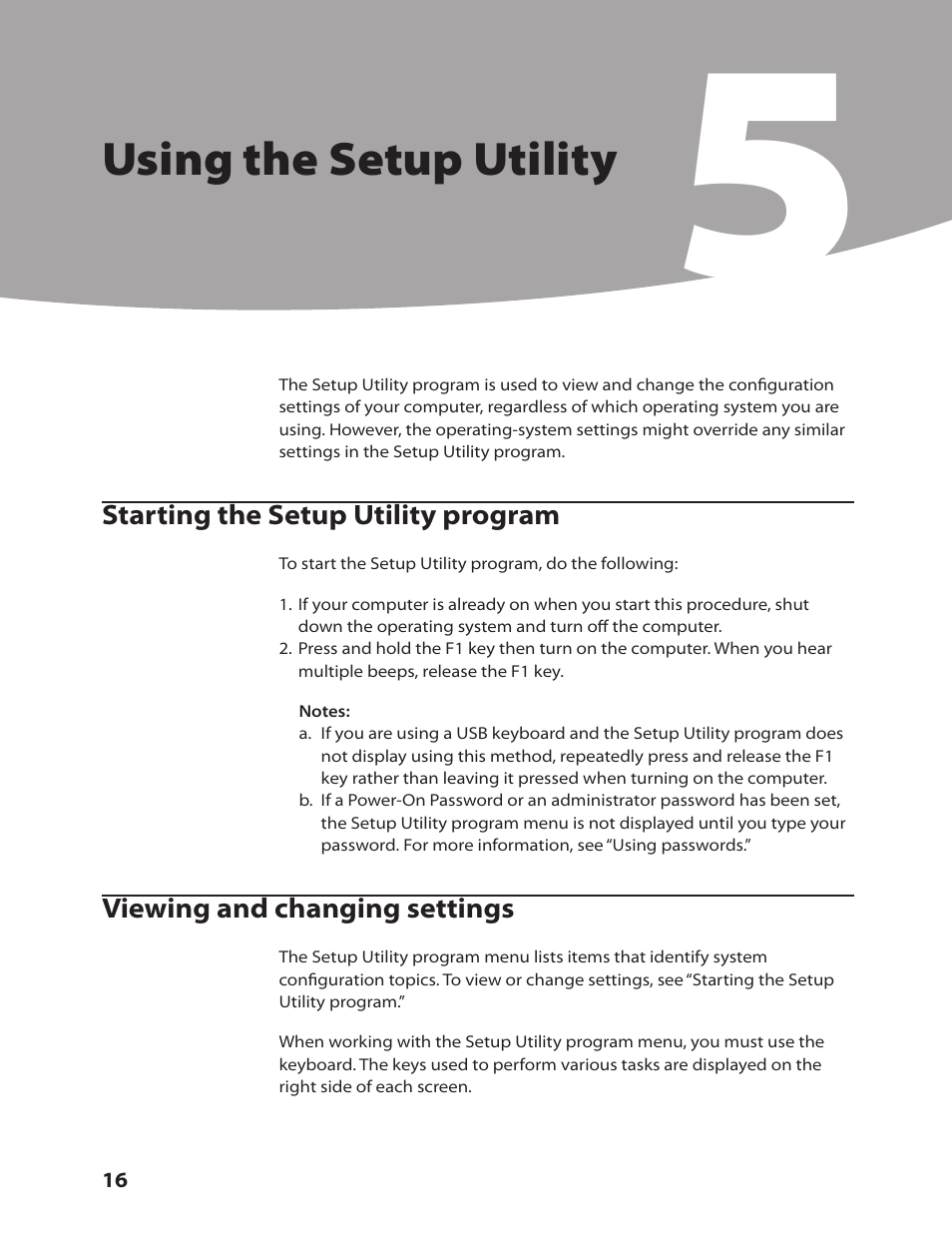 Using the setup utility | Lenovo IdeaCentre Q700 User Manual | Page 18 / 60